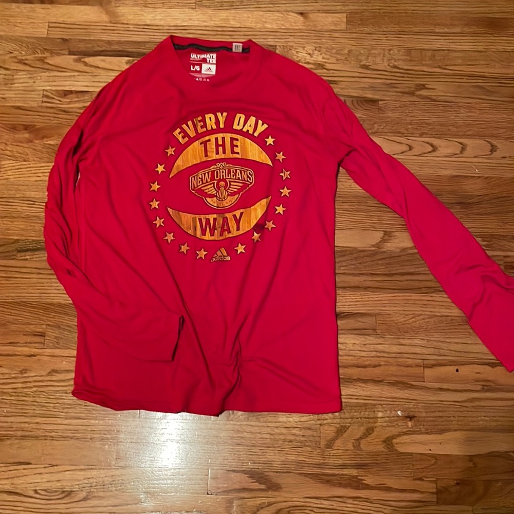ADIDAS New Orleans pelicans long sleeve tshirt. EVERYDAY THE  PELICANS WAY